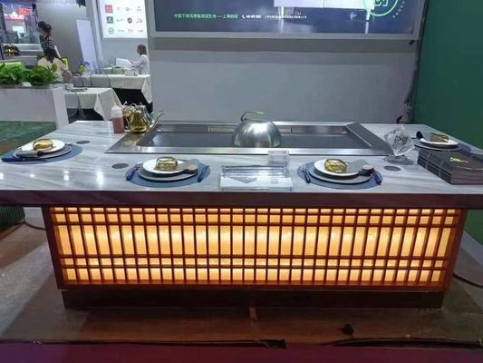 میز کباب پز تپانیاکی فولاد آلیاژی تجاری با دستگاه تصفیه کننده بخار الکترواستاتیک