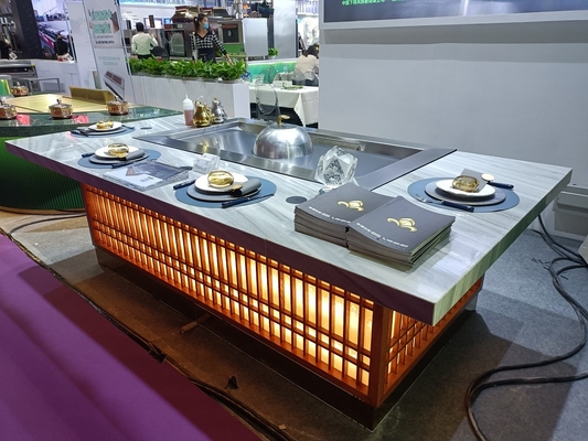 میز کباب پز تپانیاکی فولاد آلیاژی تجاری با دستگاه تصفیه کننده بخار الکترواستاتیک