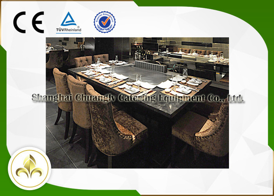 خرید میز کباب پز القایی تپانیاکی 7 صندلی پیکربندی پایه گواهینامه CE ISO9001 تولید آنلاین