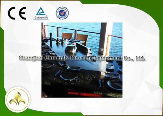 خرید میز آشپزی ژاپنی گریل الکترومغناطیسی هیباچی به شکل پل برای رستوران/هتل online manufacture