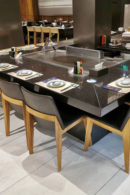 خرید 7 صندلی گرمایش القایی برقی Teppanyaki میز کوره فولاد ضد زنگ و فولاد آلیاژی online manufacture