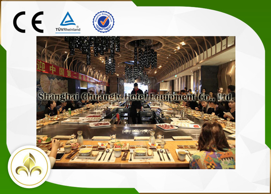 خرید میز هیباچی مستطیلی / دایره ای غیر استاندارد با صندلی های متعدد 8 کیلو وات online manufacture