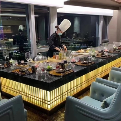 خرید Stainless Steel Teppanyaki Grill Table 2400x850x800mm 8000W تولید آنلاین