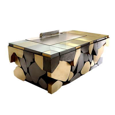 خرید 7-10 Seats Commercial Teppanyaki Grill Table with 8000W Power and 220-240V/380V for Restaurants تولید آنلاین