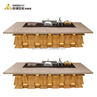 خرید Fan Shape Commercial Electric Hibachi Cooktop Teppanyaki Grill Table with 450*400mm Cook Area and ISO 9001-2008 Certification تولید آنلاین