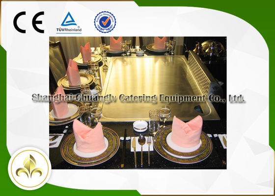 میز کباب پز Teppanyaki با راندمان بالا با ظرفیت 7 صندلی سیستم تهویه Drop In