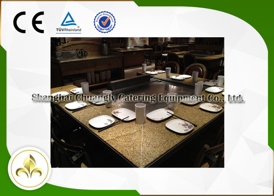 9 Seats Indoor Outdoor Teppanyaki Hibachi Grill Table For Hotel / Food Plaza / Restaurant / Bar