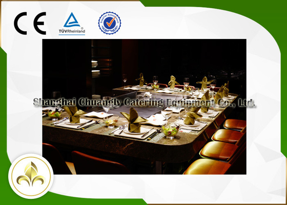 میز کباب پز مستطیلی 10 صندلی برقی / القایی Teppanyaki با تهویه / رسوب دهنده