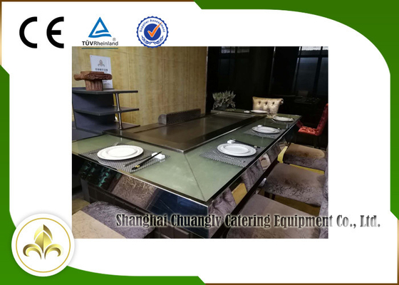 بخاری برقی 9 صندلی تامین هوای جلو میز کباب پز Teppanyaki ، گریل Teppanyaki داخلی