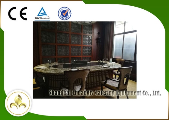 گرمایش الکترومغناطیسی 10 صندلی ژاپنی کباب پز Teppanyaki فولاد ضد زنگ و فولاد آلیاژی