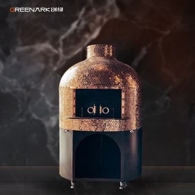 اجاق پيتزا چوبي گرد 1500 کيلوگرم با پايه سنگ لاوا