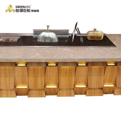 میز گریل مستطیلی Teppanyaki گرمایش القایی 2400 میلی متر طول